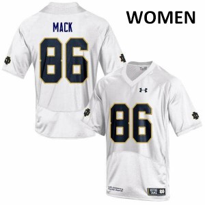 #86 Alize Mack Irish Women's Game Football Jerseys White