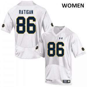 #86 Conor Ratigan University of Notre Dame Women's Game University Jersey White