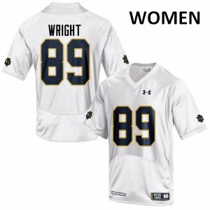 #89 Brock Wright Notre Dame Fighting Irish Women's Game College Jersey White