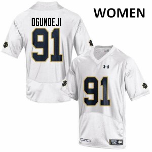 #91 Adetokunbo Ogundeji University of Notre Dame Women's Game University Jerseys White