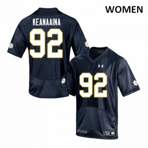 #92 Aidan Keanaaina UND Women's Game NCAA Jersey Navy