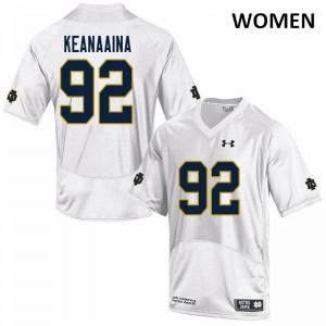 #92 Aidan Keanaaina Irish Women's Game Stitched Jersey White