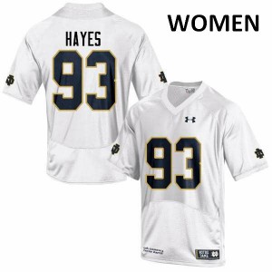 #93 Jay Hayes Fighting Irish Women's Game College Jerseys White