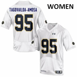 #95 Myron Tagovailoa-Amosa Irish Women's Game Stitch Jersey White