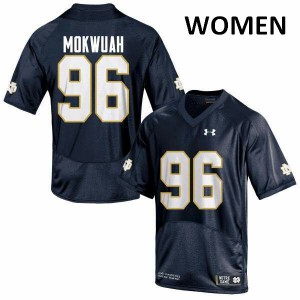 #96 Pete Mokwuah Notre Dame Women's Game University Jerseys Navy Blue
