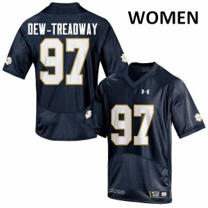 #97 Micah Dew-Treadway Notre Dame Women's Game Stitch Jerseys Navy Blue