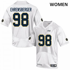 #98 Alexander Ehrensberger Notre Dame Women's Game Embroidery Jersey White