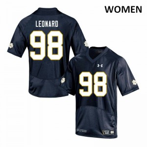 #98 Harrison Leonard Notre Dame Women's Game Football Jersey Navy