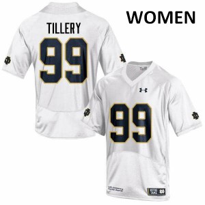 #99 Jerry Tillery Fighting Irish Women's Game Official Jersey White