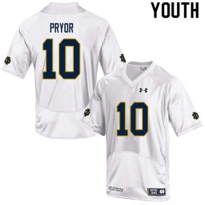 #10 Isaiah Pryor Fighting Irish Youth Game Football Jerseys White