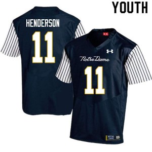 #11 Ramon Henderson Irish Youth Alternate Game Embroidery Jerseys Navy Blue