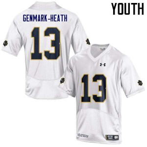 #13 Jordan Genmark-Heath Notre Dame Youth Game Embroidery Jerseys White
