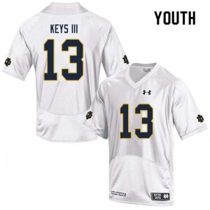 #13 Lawrence Keys III University of Notre Dame Youth Game Football Jerseys White