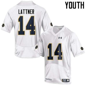 #14 Johnny Lattner UND Youth Game Stitch Jersey White