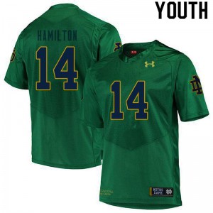 #14 Kyle Hamilton University of Notre Dame Youth Game Stitched Jerseys Green