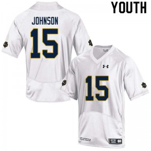 #15 Jordan Johnson Notre Dame Fighting Irish Youth Game NCAA Jersey White