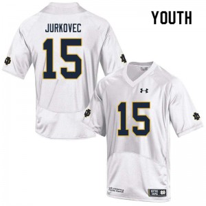 #15 Phil Jurkovec Notre Dame Youth Game Embroidery Jersey White