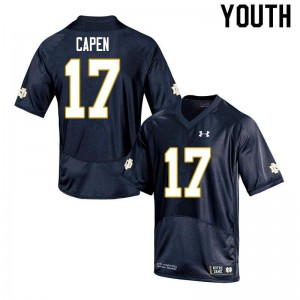 #17 Cole Capen University of Notre Dame Youth Game NCAA Jerseys Navy