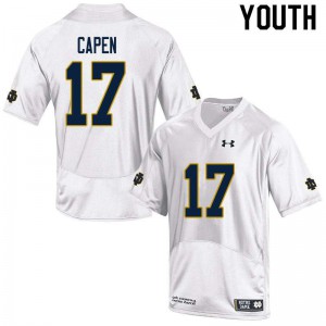 #17 Cole Capen Notre Dame Fighting Irish Youth Game Embroidery Jerseys White