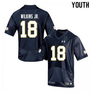 #18 Joe Wilkins Jr. University of Notre Dame Youth Game High School Jersey Navy