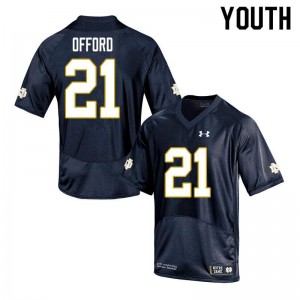 #21 Caleb Offord University of Notre Dame Youth Game High School Jersey Navy