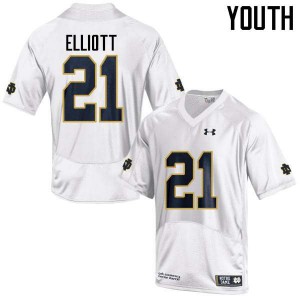#21 Jalen Elliott UND Youth Game College Jerseys White