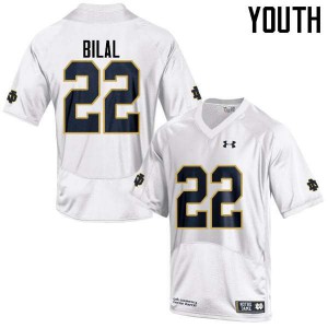 #22 Asmar Bilal University of Notre Dame Youth Game College Jerseys White