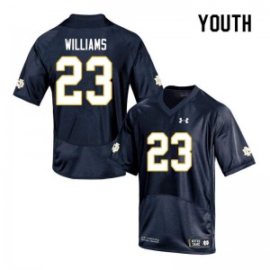 #23 Kyren Williams UND Youth Game Football Jerseys Navy