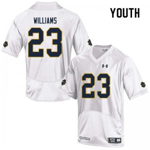 #23 Kyren Williams Notre Dame Youth Game Official Jerseys White