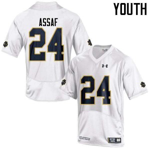#24 Mick Assaf Notre Dame Youth Game Official Jersey White
