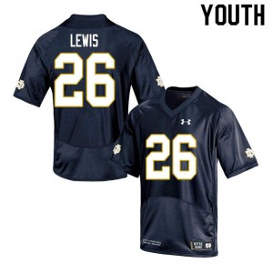 #26 Clarence Lewis University of Notre Dame Youth Game High School Jerseys Navy