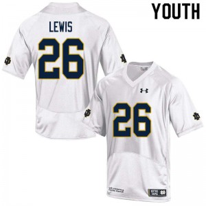 #26 Clarence Lewis Notre Dame Youth Game College Jersey White