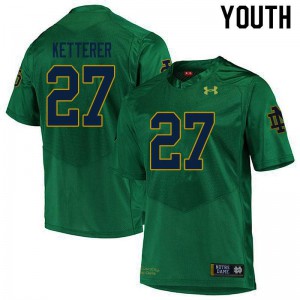 #27 Chase Ketterer Fighting Irish Youth Game Stitch Jerseys Green