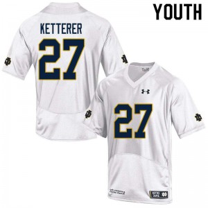 #27 Chase Ketterer University of Notre Dame Youth Game Embroidery Jersey White