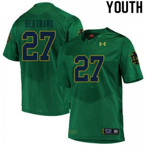 #27 JD Bertrand University of Notre Dame Youth Game Football Jersey Green