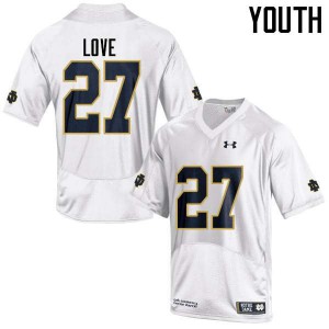 #27 Julian Love UND Youth Game Stitched Jerseys White