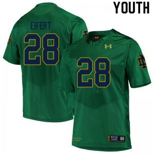 #28 Griffin Eifert UND Youth Game High School Jerseys Green