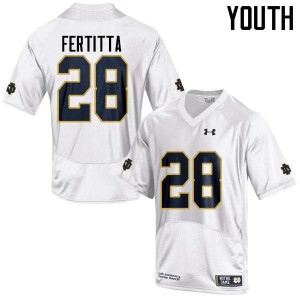 #28 Nicco Fertitta Fighting Irish Youth Game University Jersey White