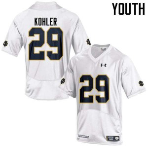 #29 Sam Kohler Fighting Irish Youth Game Embroidery Jerseys White
