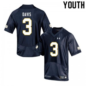 #3 Avery Davis UND Youth Game NCAA Jersey Navy