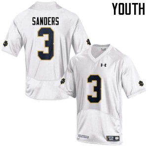 #3 C.J. Sanders Notre Dame Fighting Irish Youth Game Stitched Jersey White