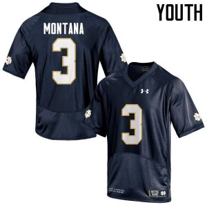 #3 Joe Montana Notre Dame Fighting Irish Youth Game Football Jersey Navy Blue