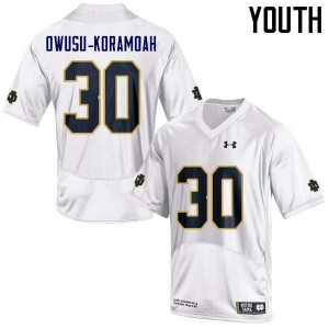 #30 Jeremiah Owusu-Koramoah UND Youth Game Embroidery Jersey White
