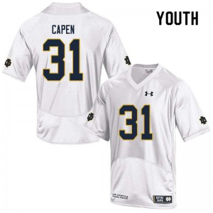 #31 Cole Capen Fighting Irish Youth Game College Jerseys White