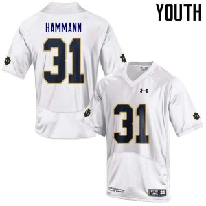 #31 Grant Hammann Fighting Irish Youth Game Embroidery Jersey White
