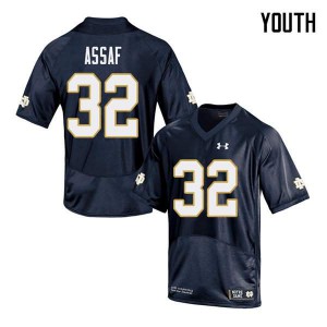 #32 Mick Assaf University of Notre Dame Youth Game Official Jerseys Navy