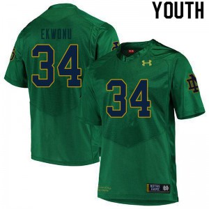 #34 Osita Ekwonu Fighting Irish Youth Game Player Jerseys Green