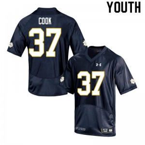 #37 Henry Cook UND Youth Game NCAA Jersey Navy