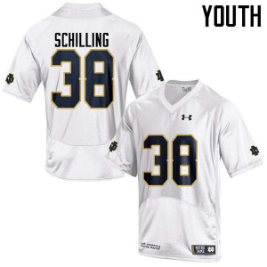 #38 Christopher Schilling Notre Dame Fighting Irish Youth Game Football Jersey White