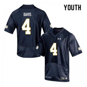 #4 Avery Davis Irish Youth Game NCAA Jerseys Navy